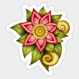 Beautiful Abstract Colored Floral Composition Sticker